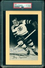 1944-63 BEEHIVE Jerry Toppazzini Autograph Bruins Photo Card PSA/DNA  Authentic