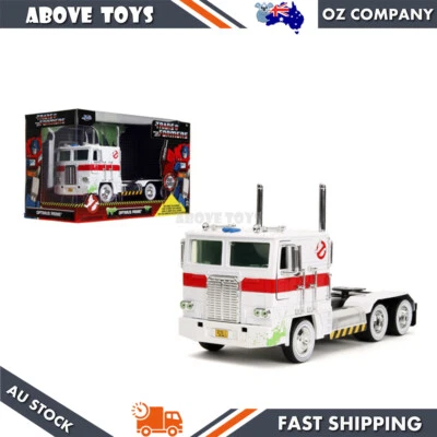 Jada 1:24 Transformers Optimus Prime X Ghostbusters Ecto-1 Mash-up Diecast Model - Image 1 of 4