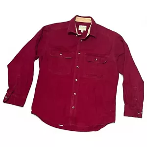 Camisa Cabela's roja manga larga con cuello abotonado para hombre talla mediana - Imagen 1 de 6