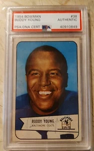 Buddy Young Signed 1954 Bowman PSA/DNA Autograph Authentic - Picture 1 of 2