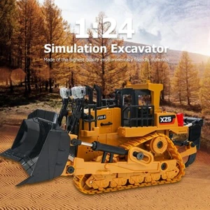1/24 RC Bulldozer 9CH Remote Control Construction Vehicle Crawler Excavator Toy - Picture 1 of 14