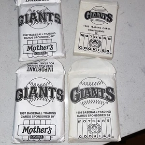 SF Giants Mothers Cookies Cards Team Set 4 Packs 83, 91, 97, 97 BARRY BONDS - Picture 1 of 5