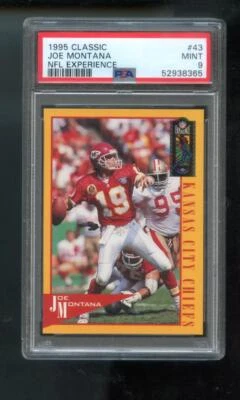 1995 Classic NFL Experience #43 Joe Montana PSA 9 Graded Football Card 1994 - Image 1 of 2