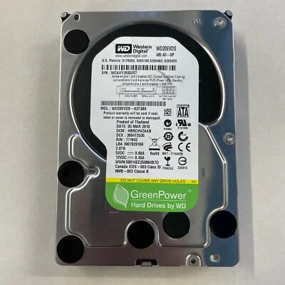 WD 2TB 3.5" SATA HDD 5400 RPM 3Gb/s 32MB Cache WD20EVDS WD20EVDS-63T3B0 - Image 1 of 4