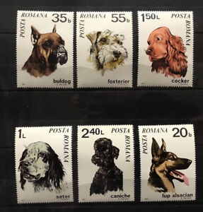 Romania - Dogs / Pets on stamps - Timbres - MNH** G117