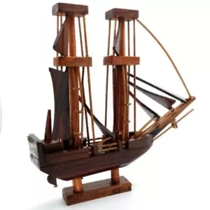 Miniature Pinisi Dewaruci Wooden Sailing Ship Decoration #hh - Picture 1 of 3
