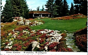 Ohme Gardens Rustic Shelter in this Alpine Garden Wenatchee, Washington Postcard - Picture 1 of 2