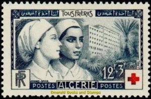 EBS Argelia Francesa 1954 - Cruz Roja - Enfermeras y Hospital - DZ 316 - Estampillada sin montar o nunca montada** - Imagen 1 de 1