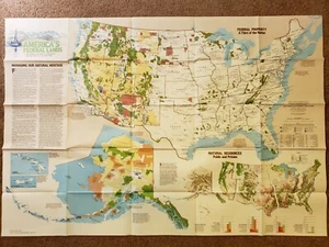 America's Federal Lands - America Map / Poster -National Geographic Society 1982 - Picture 1 of 4