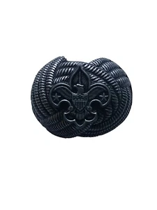 Vintage Boy Cub Scout Neckerchief Slide Woggle BSA Eagle Crest Logo 53 Ozs  - Picture 1 of 2