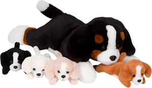 Dog Stuffed Animals for Girls Ages 3-8 - Mommy Bernese Stuffed Dog with 4 Puppie - Picture 1 of 7