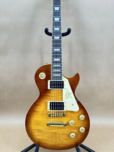 Chitarra Elettrica LP Tobacco Sunburst Finish Gold Hardware Doppio Humbucker Pickup - Foto 1 di 11