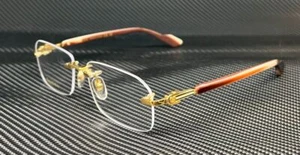 GUCCI GG1221O 002 Gold Brown Men's 56 mm L Size Eyeglasses - Picture 1 of 5