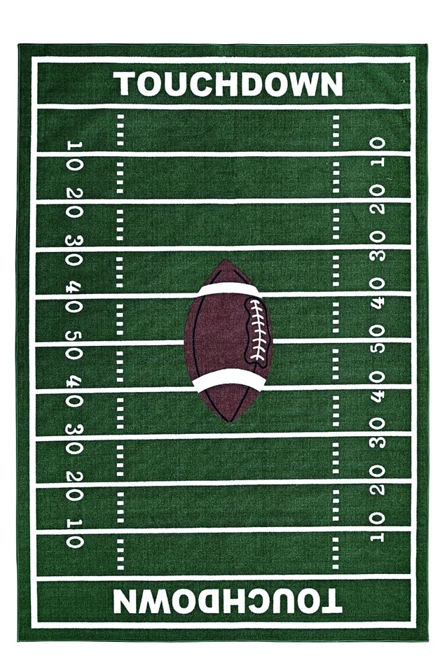 3'3"x8' Football Field Ground Kids Play Area Rug Anti Skid Rubber Backing-705 - Image 1 of 4