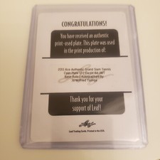 2013 Ace Authentic Grand Slam Print Plate Cyan #JWT Jo-Wilfried Tsonga Auto /1