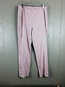 J Jill Linen Stretch Pants Womens Medium Tall Linen Blend Pink Side Zip Preppy - Picture 1 of 10