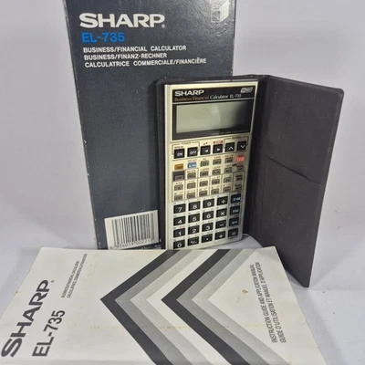Sharp EL-735 Vintage Pocket Calculator 1986 Business / Financial Calculator - Image 1 of 4