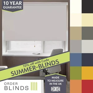 Spring Loaded Roller Blinds - Blackout Cordless Blinds Ideal For Kids Bedrooms - Picture 1 of 5