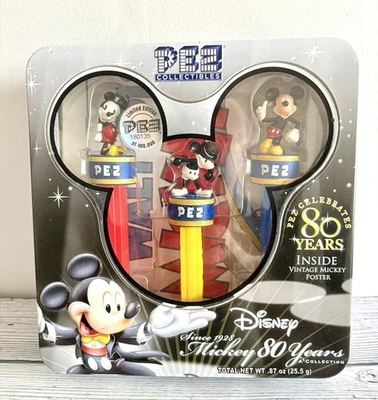 Disney PEZ Collectibles Mickey 80 Years Anniversary Tin Set No Candy - Image 1 of 4