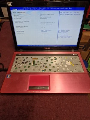 ASUS K53E-SX1466V 15.6" Pink Laptop Intel Celeron B815 for parts Read Descriptio - Image 1 of 4