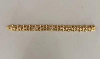 Nolan Miller Glamour Collection Gold Crystal 8" Link Bracelet Michigan Avenue - Image 1 of 4