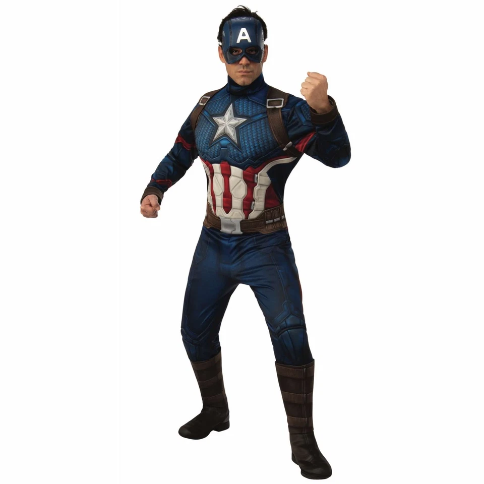 Disfraz de superhéroe Capitán América Deluxe Muscle Marvel Avengers Endgame para hombre Foto 1 de 1
