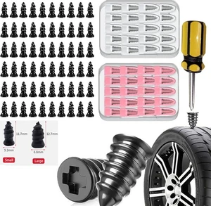 x20-60pcs Tire Repair Rubber Nail Screw Tire Plugs Quick Puncture for Car Tru - Picture 1 of 19