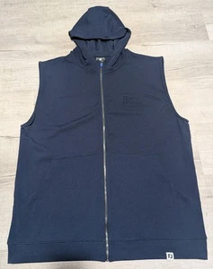 Footjoy Vest Sleeveless Full Zip Hoodie Men’s Sz L Blue READ - Picture 1 of 10