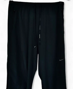 Nike Running Pants Mens Medium Black Dri Fit Element Zip Ankles Track Athleisure - Picture 1 of 16