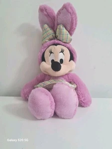 Disney Store rosa Minnie Mouse Osterhase Plüschtier Kuscheltier 16 Zoll Satinschleife Mädchen - Bild 1 von 10