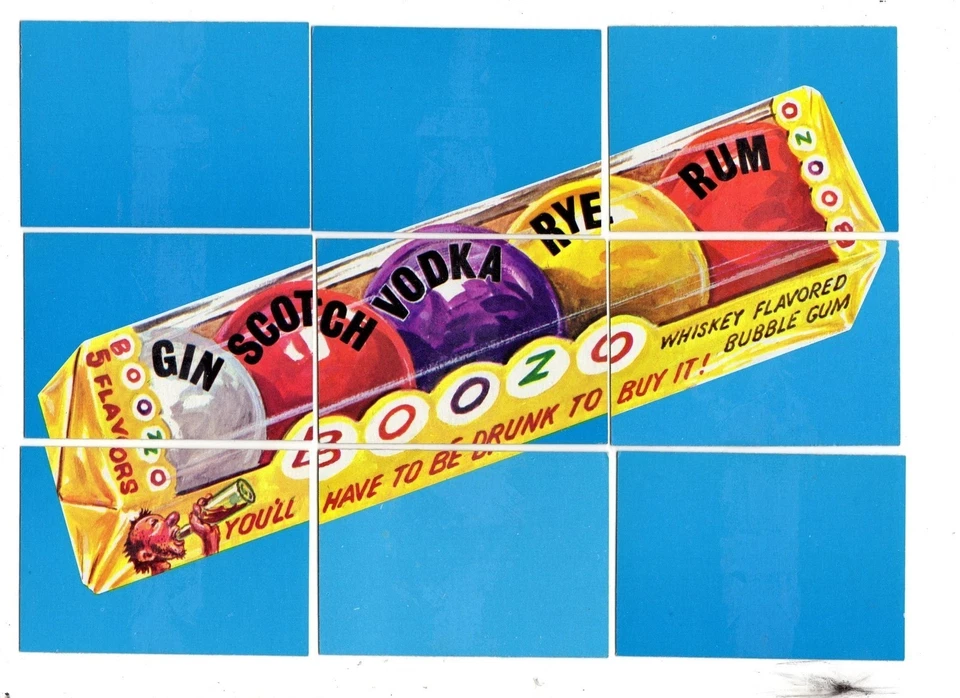 1974 Topps Wacky Packages 7th Series Boozo Puzzle Checklist 9 Card Set Unmarked - Image 1 of 1