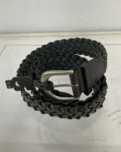 Dark Brown Braided Genuine Leather Belt 40 - Picture 1 of 2