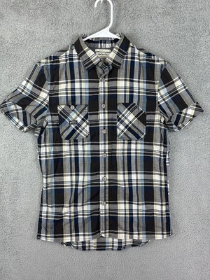 Camisa Diesel Co Para Hombre Pequeña Azul Gris A Cuadros Calce Ajustado Manga Corta Con Botones Hombres Foto 1 de 4