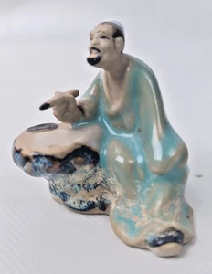 Vintage glasierte Mudman Shiwan Keramik chinesischer Tonmann Künstler Figur 2 Zoll - Bild 1 von 7