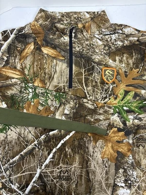 Drake Non Typical Shirt Mens M Realtree Edge Camo 1/4 Zip Agion Active Exl - Image 1 of 4