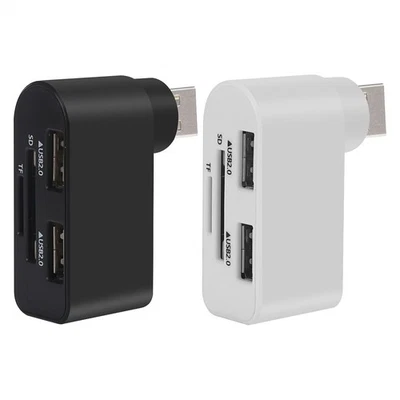 4-in-1 drehbarer USB-Hub-C-zu-Adapter, tragbarer Kartenleser - Bild 1 von 4