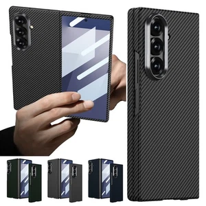 Custodia telefono sottile modello fibra per Samsung Galaxy Z Fold 7 6 con protezione schermo - Foto 1 di 14