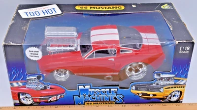 Muscle Machines 1:18 1966 Mustang Shelby GT350 Red w/ White Stripe '66 NEW - Image 1 of 4