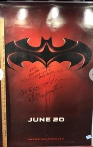 1997 Skybox DC Poster Batman And Robin Joel Schumacher Limited  Multi-Signed - Picture 1 of 4