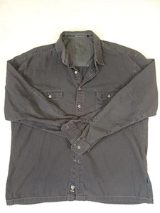 Kuhl Hemd Herren XXL grau langarm Knopfleiste Outdoor Wanderstil Baumwolle Wolle  - Bild 1 von 13