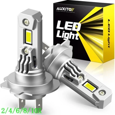 AUXITO LED H7 Headlight Bulb High/Low Beam 30000LM Super Bright 6000K White 2/4X - Image 1 of 4