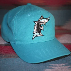 Vintage Florida Marlins Snapback Sports Specialties Plain Logo Teal Hat Youngan - Picture 1 of 18