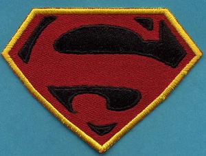 3" x 4" Small Embroidered Superman New Frontier 'S'  Logo Iron-On Patch - Picture 1 of 3