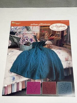 Arrow Points Afghan Aran Heirlooms Crochet Pattern Card Needlecraft Shop - Image 1 of 4
