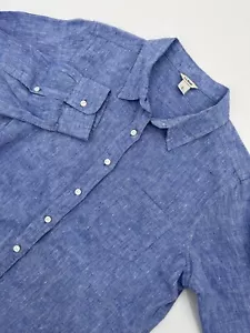 L.L. Bean 100% Linen Blue Long Sleeve Casual Button Down Shirt Women's Small S - Picture 1 of 9