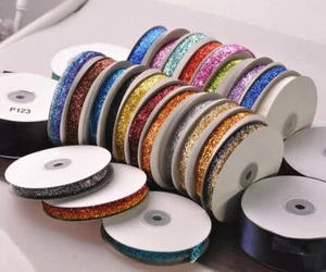 New 10Yards 5/8'' Width Trim Sparkle Glitter Velvet Ribbons Sewing Fabric DIY - Picture 1 of 26