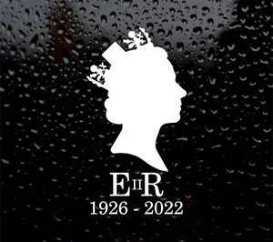 QUEEN ELIZABETH II DECAL LOGO FOR CAR VAN LAPTOP VINYL STICKER MEMORIAL E II R - Picture 1 of 5