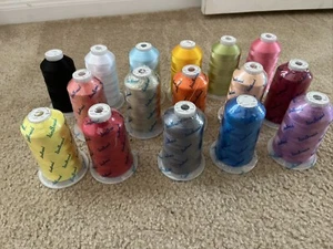Lot of 16 LARGE Cones Polyester Embroidery Machine Thread 40 WT. 5500yd/ea - Picture 1 of 3