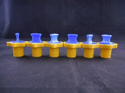 KIMAX Plastic HDPE Linear Stopper #22 for Volumetric Flasks Yellow/Blue 6/CASE - Image 1 of 2