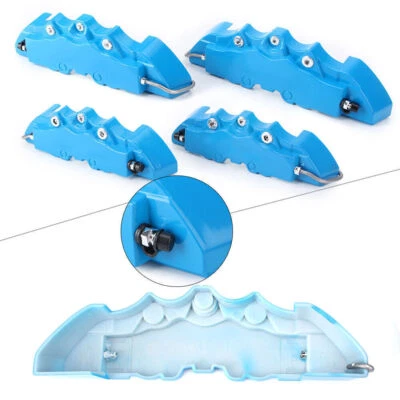 4x 3D Car Truck Front Rear Disc Brake Caliper Covers Part Set Blue For 14-17" - Image 1 of 4